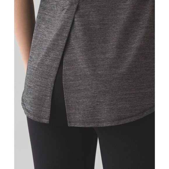 Lululemon Hot Like Agni Racerback Tank Tie Back Heathered Black - Picture 6 of 10
